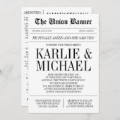 Faire-part de mariage de style de journal (Devant / Derrière)