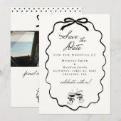 Faire-Part de Mariage de Style Dessiné à la Main (Devant / Derrière)