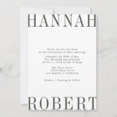 Faire-part de mariage de style éditorial (Devant)