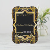 Faire-part de mariage de style Gatsby (Debout devant)