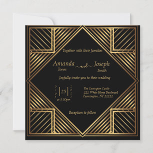 Faire-part de mariage de style Gatsby vintage