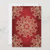 FAIRE-PART DE MARIAGE DE STYLE INDIEN ROUGE ET OR (Dos)