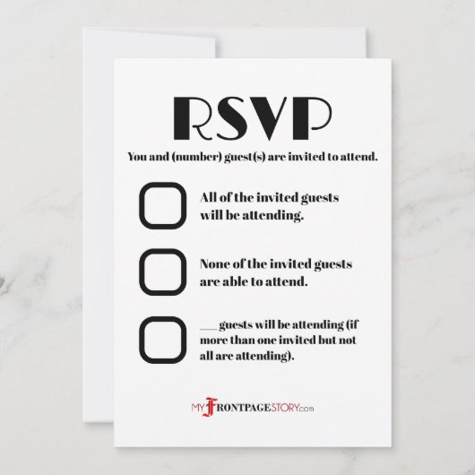 Faire-part de mariage de style journal (Dos)