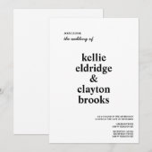 Faire-Part de Mariage de Style Moderne (Devant / Derrière)
