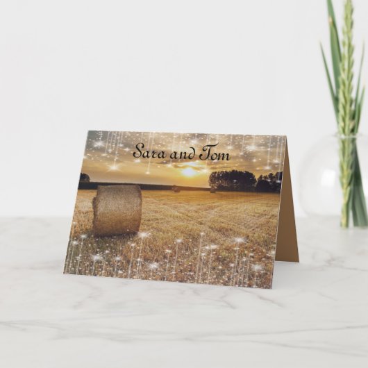 Faire-part de mariage de style pays (Devant)