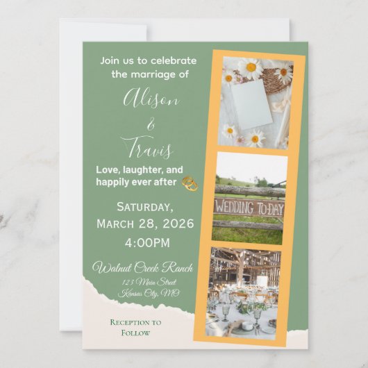 Faire-part de mariage DE STYLE RANCH (Devant)