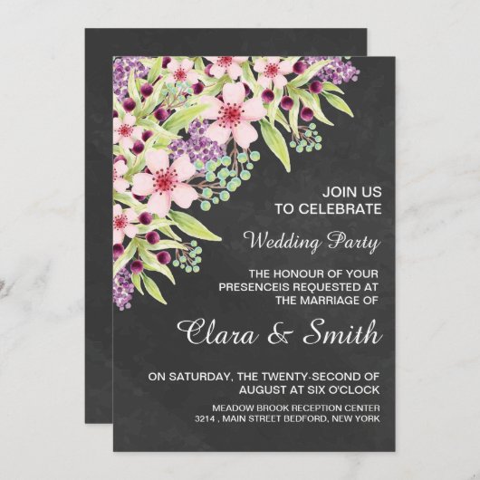 Faire-part de mariage de style tableau (Devant / Derrière)