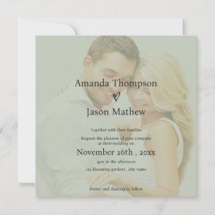 Faire-part de mariage de style Vellum Vert Sage do