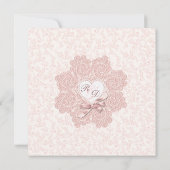 Faire-part de mariage de style victorien rose Shab (Dos)