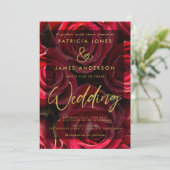 Faire-part de mariage de superposition de roses ro (Debout devant)