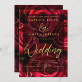 Faire-part de mariage de superposition de roses ro (Devant / Derrière)