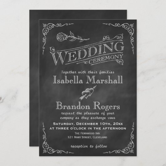 Faire-part de mariage de tableau de bord (Devant / Derrière)