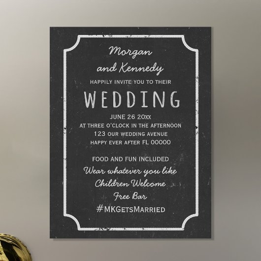 Faire-part de mariage de tableau de bord magnétiqu