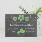 Faire-part de mariage de tableau de bord Rose vert (Debout devant)