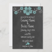 Faire-part de mariage de tableau de bord Turquoise (Devant)