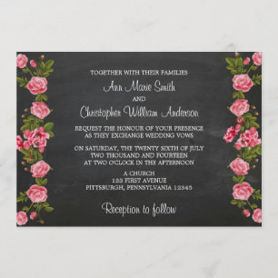 Faire-part de mariage de tableau et de fleur de