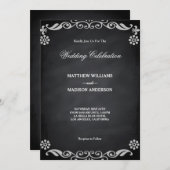 Faire-part de mariage de tableau noir (Devant / Derrière)