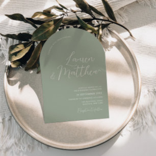 Faire-part de mariage de taille d'arche de script