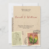 Faire-part de mariage de tampon vintage (Dos)