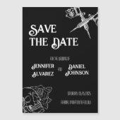 Faire-part de mariage de tatouage crâne noir et bl (Devant)