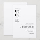 Faire-part de mariage de tendance minimale en gras (Devant / Derrière)