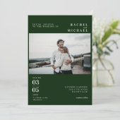 Faire-part de mariage de tendance minime de Photo (Debout devant)