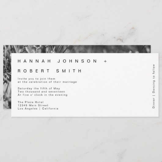 Faire-part de mariage de terrain moderne (Devant / Derrière)