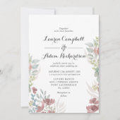 Faire-part de mariage de terre cuite à fleurs rust (Devant)