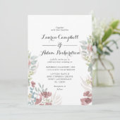 Faire-part de mariage de terre cuite à fleurs rust (Debout devant)