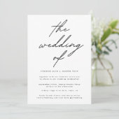 Faire-part de mariage de texte blanc noir tout sim (Debout devant)