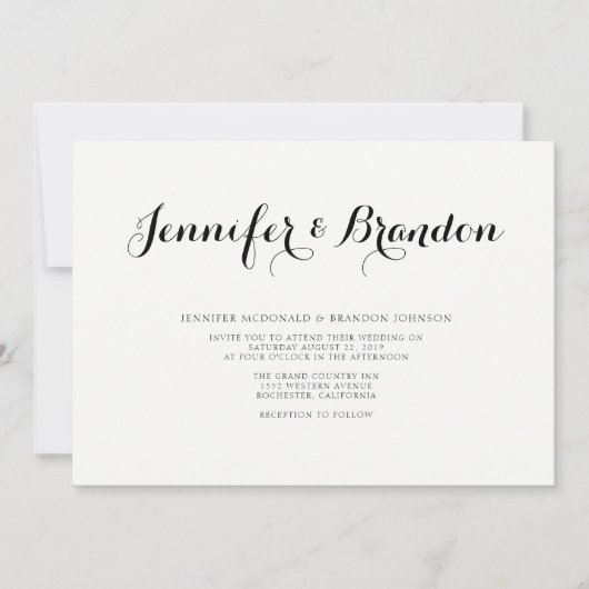 Faire-part de mariage de texte élégant