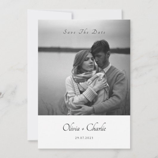 Faire-part de mariage de texte et de photo simple (Devant)