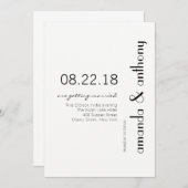 Faire-part de mariage de texte moderne (Devant / Derrière)