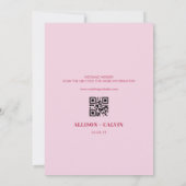 faire-part de mariage de texte moderne magenta (Dos)