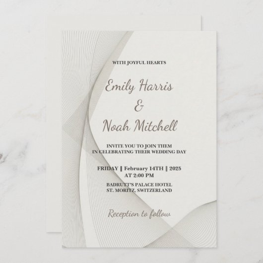 Faire-part de mariage de texture Abstraite (Devant / Derrière)