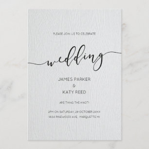 Faire-part de mariage de texture gaufrée en bois