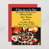 Faire-part de mariage de thème de casino de Las (Devant / Derrière)