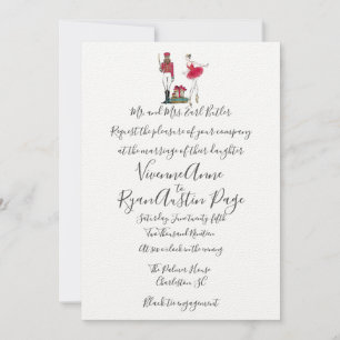 Faire-part de mariage de thème Nutcracker Watercol