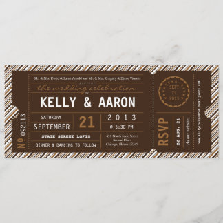 Faire-part de mariage de ticket VIP Vintage