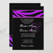 Faire-part de mariage de tigres violets et noirs (Devant / Derrière)