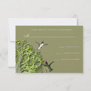 Faire-part de mariage de tilleul des colibris