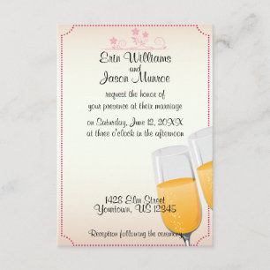 Faire-part de mariage de toast de Champagne