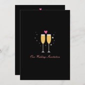 Faire-part de mariage de toast de Champagne (Devant / Derrière)