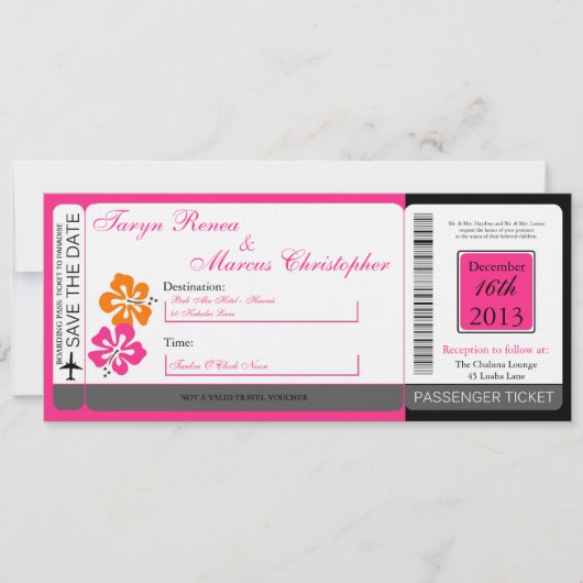 Faire-part de mariage de toile de carte (Devant)