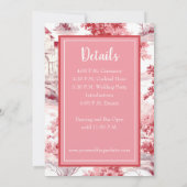 Faire-part de mariage de Toile Rouge Rose (Dos)