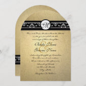 Faire-part de mariage de torrents Damask Or (Devant / Derrière)