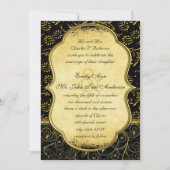 Faire-part de mariage de torrents Damask Or (Devant)