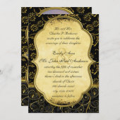 Faire-part de mariage de torrents Damask Or (Devant / Derrière)