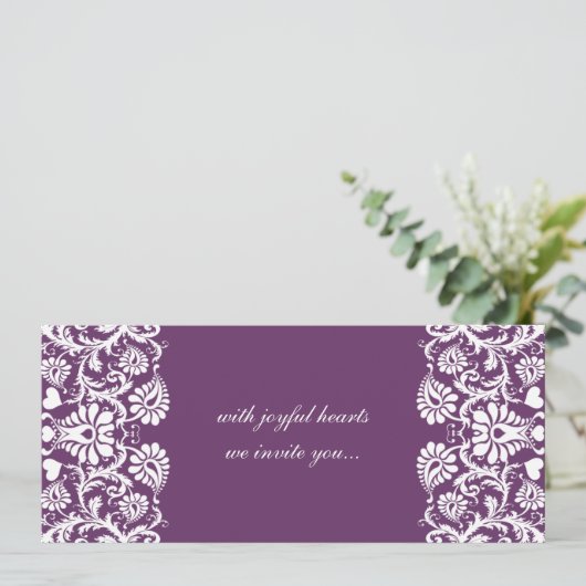 Faire-part de mariage de torrents de prune profond (Debout devant)