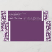 Faire-part de mariage de torrents de prune profond (Devant / Derrière)